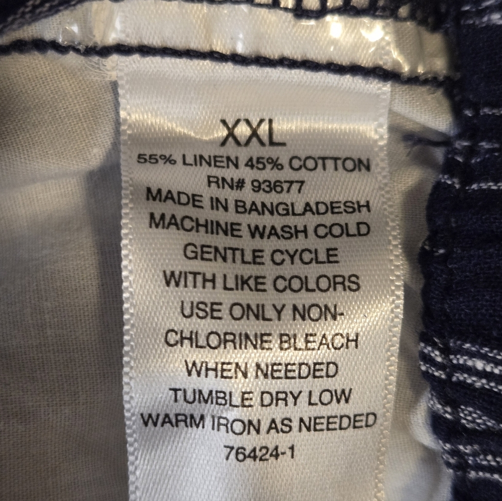 a.n.a Navy and White Striped Shorts